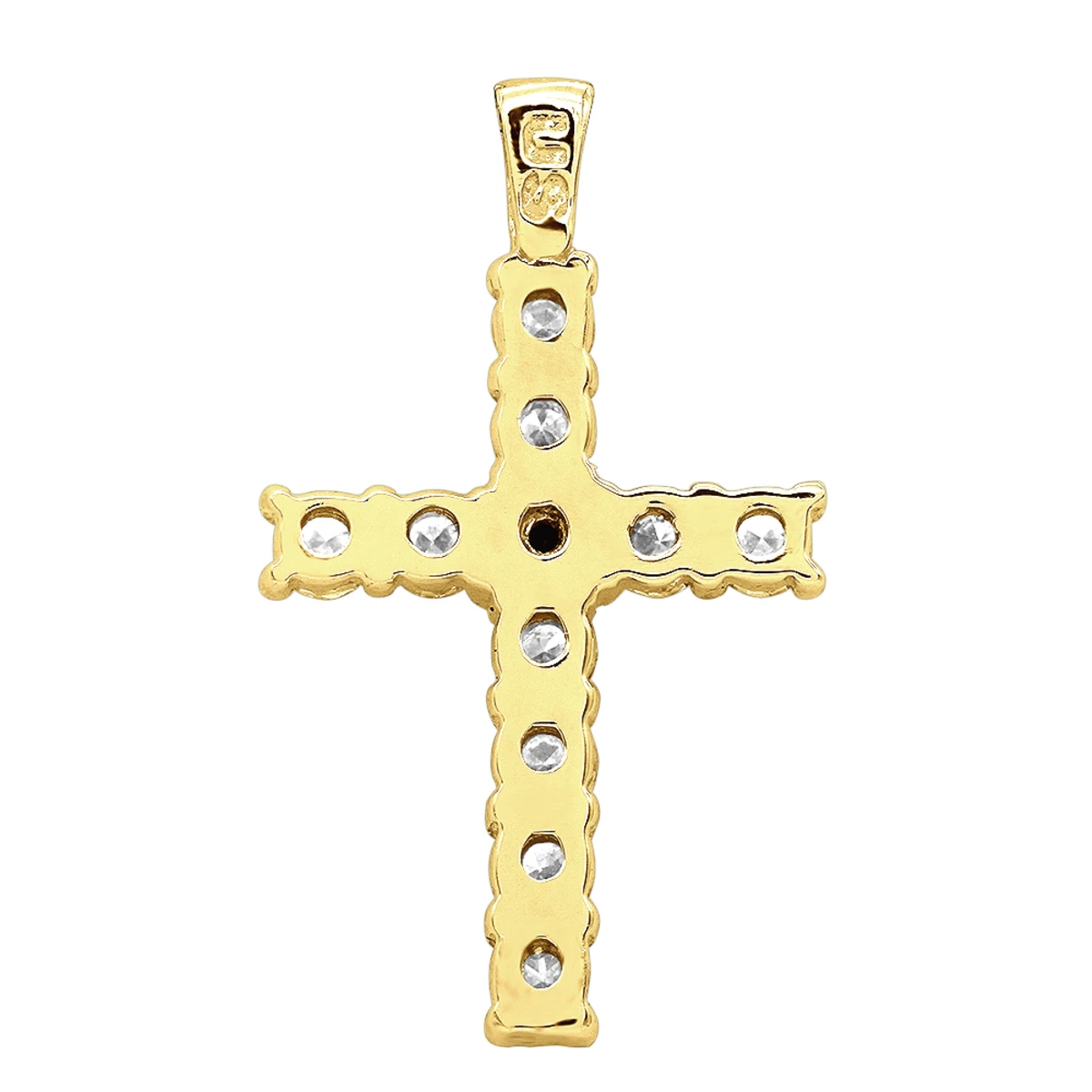 14K White Gold White And Black Diamond Cross Pendant For Men & Women 1.33ct 7 14K White Gold White And Black Diamond Cross Pendant For Men & Women 1.33ct - Image 5