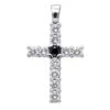 14K White Gold White And Black Diamond Cross Pendant For Men & Women 1.33ct -H'Hen Sale Store jewelry 14k gold white and black diamond cross pendant for men women 133ct mainwh