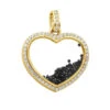 14K Yellow Gold White Black Diamonds Ladies Diamond Heart Shaker Pendant 8ct Moving Stones -H'Hen Sale Store jewelry 14k gold white black diamonds ladies diamond heart shaker pendant 8ct moving stones 000988 mainye