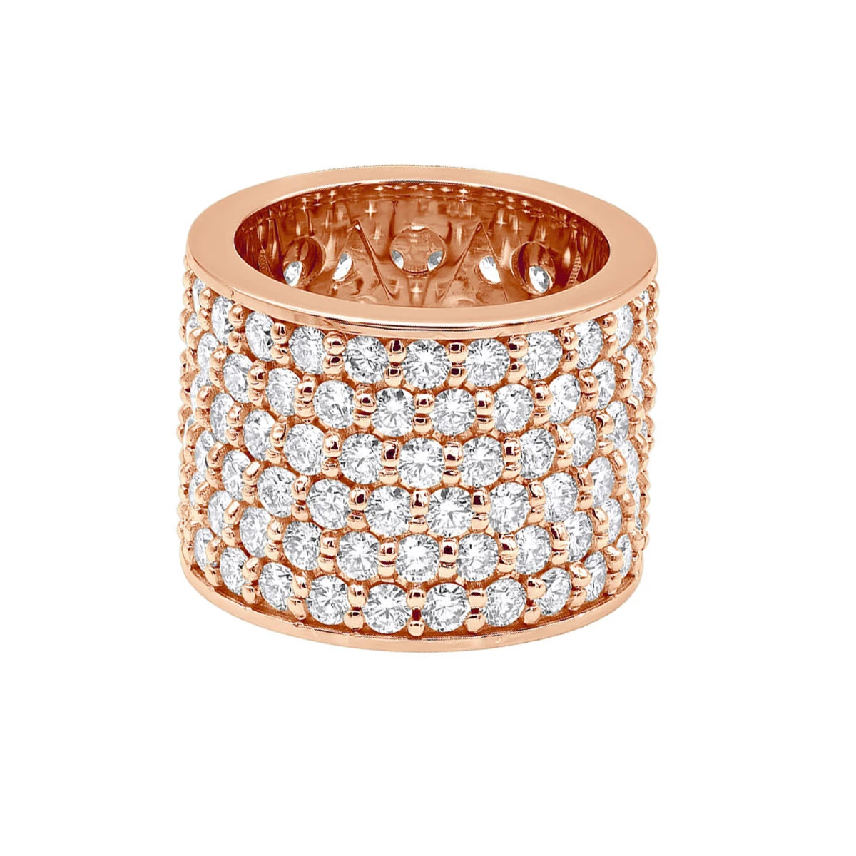 16mm Wide Diamond Eternity Band Unique 18K White Gold Ladies Anniversary Ring 7 Carats 8 16mm Wide Diamond Eternity Band Unique 18K White Gold Ladies Anniversary Ring 7 Carats - Image 6