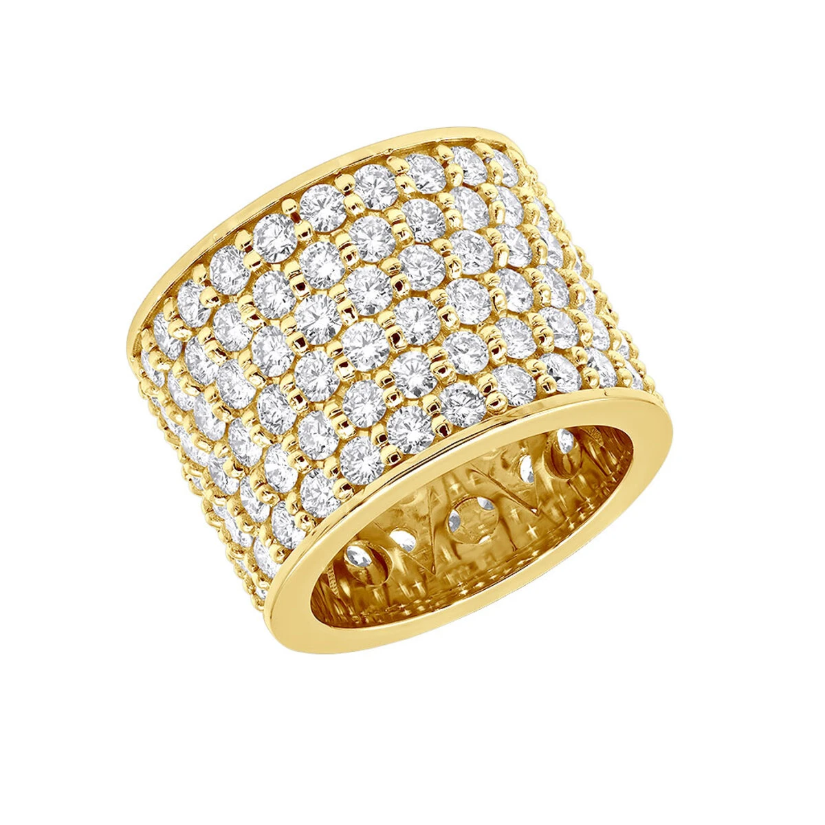 16mm Wide Diamond Eternity Band Unique 18K White Gold Ladies Anniversary Ring 7 Carats 4 16mm Wide Diamond Eternity Band Unique 18K White Gold Ladies Anniversary Ring 7 Carats - Image 2