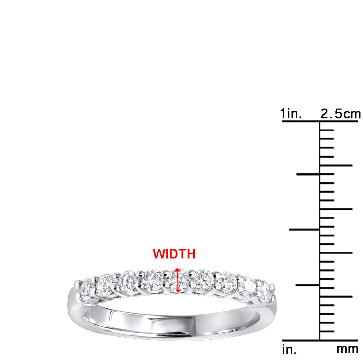 18K White Gold G VS Diamond Band For Women LUXURMAN 9 Stone Anniversary Ring 8 18K White Gold G VS Diamond Band For Women LUXURMAN 9 Stone Anniversary Ring - Image 6