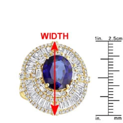 18K White Gold Unique Blue Sapphire And Diamonds Cocktail Ring For Women 7.87Ct -H'Hen Sale Store jewelry 18k gold unique blue sapphire and diamonds cocktail ring for women 787ct rulerye