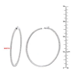 2.5 Inch Inside Out Diamond Hoop Earrings For Women 5 Carat VS Diamonds 14K Yellow Gold 23 2.5 Inch Inside Out Diamond Hoop Earrings For Women 5 Carat VS Diamonds 14K Yellow Gold -H'Hen Sale Store jewelry 25 inch inside out diamond hoop earrings for women 5 carat vs diamonds 14k gold 001285 rulerwh 1
