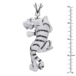 3D 10K White Gold Black White Diamond Tiger Pendant For Men 8.5ct By Luxurman -H'Hen Sale Store jewelry 3d 10k gold black white diamond tiger pendant for men 85ct by luxurman rulerwh