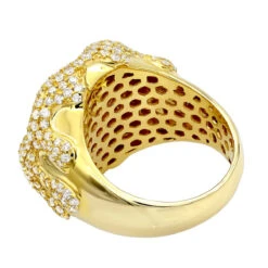 4 Carat Men's Diamond Ring Dripping Design 14K Yellow Gold Luxurman -H'Hen Sale Store jewelry 4 carat unique mens diamond ring melting gold designer luxurman rings 14k gold backye