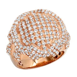 4 Carat Men's Diamond Ring Dripping Design 14K Yellow Gold Luxurman -H'Hen Sale Store jewelry 4 carat unique mens diamond ring melting gold designer luxurman rings 14k gold ro