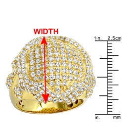 4 Carat Men's Diamond Ring Dripping Design 14K Yellow Gold Luxurman -H'Hen Sale Store jewelry 4 carat unique mens diamond ring melting gold designer luxurman rings 14k gold rulerye