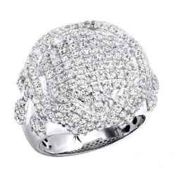 4 Carat Men's Diamond Ring Dripping Design 14K Yellow Gold Luxurman -H'Hen Sale Store jewelry 4 carat unique mens diamond ring melting gold designer luxurman rings 14k gold wh