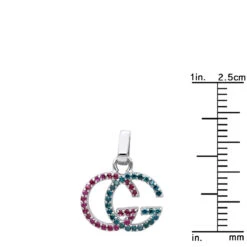 Affordable Blue Diamonds & Pink Sapphires Ladies Initials Pendant 0.4ct 14K White Gold 15 Affordable Blue Diamonds & Pink Sapphires Ladies Initials Pendant 0.4ct 14K White Gold -H'Hen Sale Store jewelry affordable blue diamonds pink sapphires ladies initials pendant 04ct 14k gold 001277 rulerwh