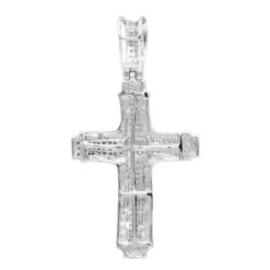 Affordable 14K White Gold Small Diamond Cross Pendant For Men & Women 13 Affordable 14K White Gold Small Diamond Cross Pendant For Men & Women -H'Hen Sale Store jewelry affordable real 14k gold small diamond cross pendant for men women backwh