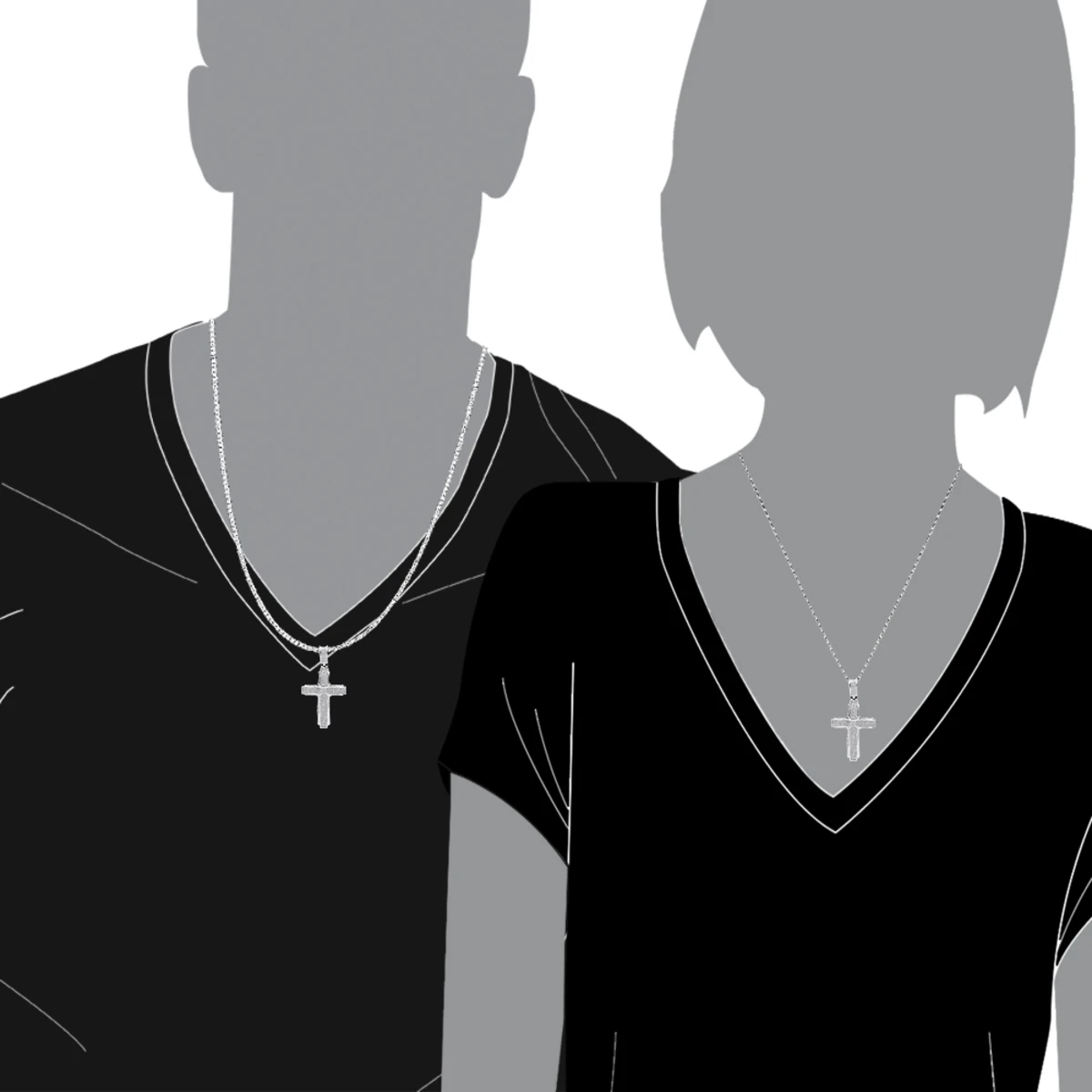 Affordable 14K White Gold Small Diamond Cross Pendant For Men & Women 9 Affordable 14K White Gold Small Diamond Cross Pendant For Men & Women - Image 7