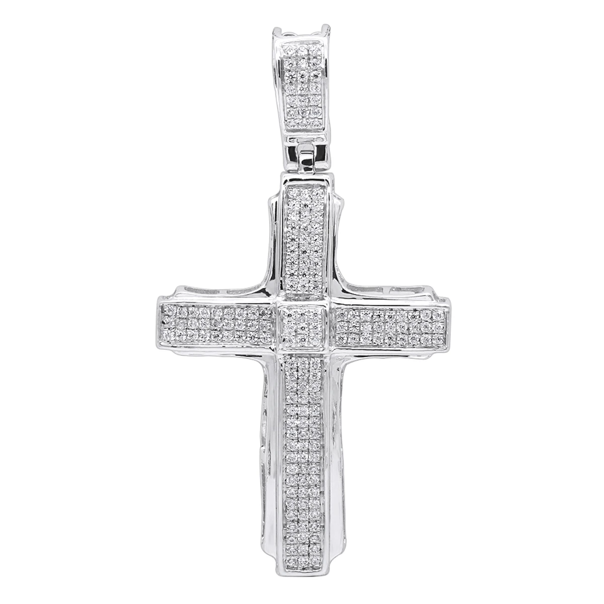 Affordable 14K White Gold Small Diamond Cross Pendant For Men & Women 3 Affordable 14K White Gold Small Diamond Cross Pendant For Men & Women