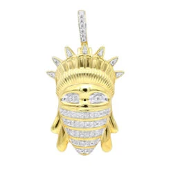 American Rebel 10K Yellow Gold Statue Of Liberty In Bandana Diamond Pendant