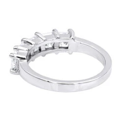 14K White Gold 5 Stone Princess Cut Diamond Wedding/Anniversary Band For Women 17 14K White Gold 5 Stone Princess Cut Diamond Wedding/Anniversary Band For Women -H'Hen Sale Store jewelry anniversary rings 14k gold 5 stone princess cut diamond wedding band for women backwh