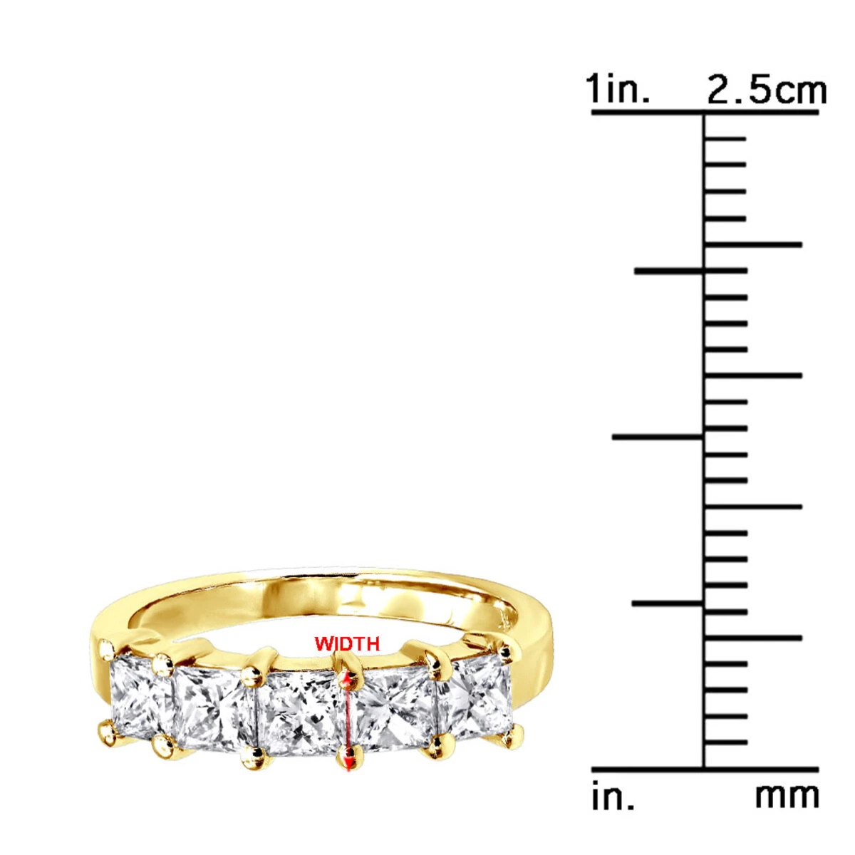 14K White Gold 5 Stone Princess Cut Diamond Wedding/Anniversary Band For Women 13 14K White Gold 5 Stone Princess Cut Diamond Wedding/Anniversary Band For Women - Image 11