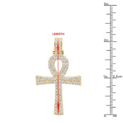 Egyptian Ankh Cross Diamond Pendant For Men 14K Yellow Gold G VS -H'Hen Sale Store jewelry antique style egyptian ankh cross diamond pendant for men in 14k gold g vs rulerye