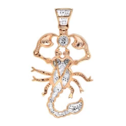 Egyptian Scorpion Diamond Pendant For Men 10K Yellow Gold By LUXURMAN 15 Egyptian Scorpion Diamond Pendant For Men 10K Yellow Gold By LUXURMAN -H'Hen Sale Store jewelry antique style egyptian scorpion diamond pendant for men 10k gold by luxurman backro