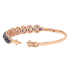 Blue Sapphire And Diamond Bangle Bracelet For Women 14K White Gold 9.5CT LUXURMAN -H'Hen Sale Store jewelry blue sapphire and diamond bangle bracelet for women 14k gold 95ct luxurman backro