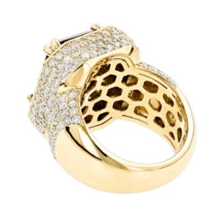 Custom Made 14K Yellow Gold Diamond Ring With Black Onyx For Men And Women 4.65ct -H'Hen Sale Store jewelry custom made 14k gold diamond ring with black onyx for men and women 465ct backye