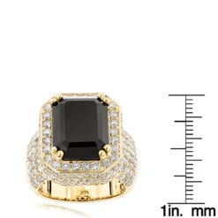 Custom Made 14K Yellow Gold Diamond Ring With Black Onyx For Men And Women 4.65ct -H'Hen Sale Store jewelry custom made 14k gold diamond ring with black onyx for men and women 465ct rulerye