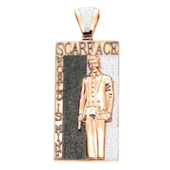 14K White Gold Tony Montana Scarface Character Diamond Pendant For Men -H'Hen Sale Store jewelry custom real 14k gold tony montana scarface character diamond pendant for men mainro