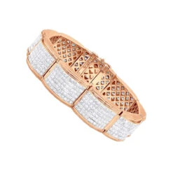 Designer 45ct Men's Diamond Bracelet 14K Yellow Gold Princess Cut Invisible Set Diamonds -H'Hen Sale Store jewelry designer 45ct mens diamond bracelet 14k gold princess cut invisible set diamonds ro