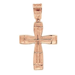 Double Layer 14K White Gold Pave Diamond Cross Pendant For Men & Women 0.75c -H'Hen Sale Store jewelry double layer real 14k gold pave diamond cross pendant for men women 075c backro