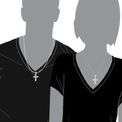 Double Layer 14K White Gold Pave Diamond Cross Pendant For Men & Women 0.75c -H'Hen Sale Store jewelry double layer real 14k gold pave diamond cross pendant for men women 075c bodwh