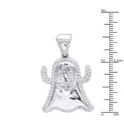 Emoji Ghost Symbol Real Diamond Pendant For Men 1CT 14K Yellow Gold By Luxurman -H'Hen Sale Store jewelry emoji ghost symbol real diamond pendant for men 1ct 14k gold by luxurman rulerwh 2