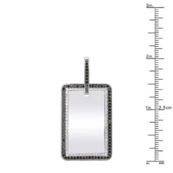 Engravable 2 Carat Black And White Diamond Dog Tag Pendant For Men 14K White Gold 17 Engravable 2 Carat Black And White Diamond Dog Tag Pendant For Men 14K White Gold -H'Hen Sale Store jewelry engravable 2 carat black and white diamond dog tag pendant for men 14k gold 000868 rulerwh 1