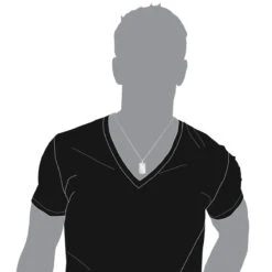 Engravable Sterling Silver Diamond Dog Tag Pendant For Men & Chain Necklace -H'Hen Sale Store jewelry engravable sterling silver diamond dog tag pendant for men chain necklace bod