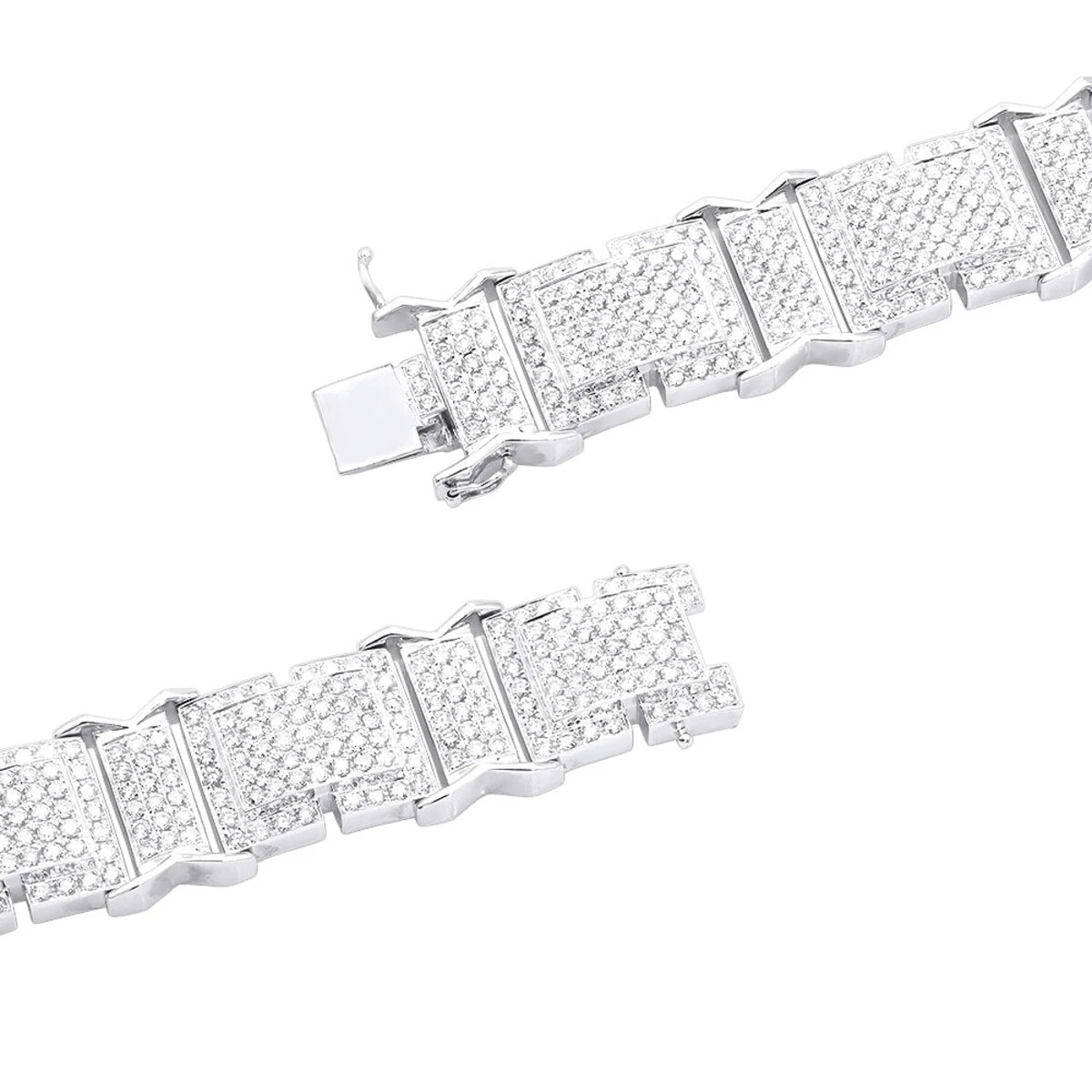 Fully Iced Out VS Diamond Bracelet For Men 14K Yellow Gold By Joe Rodeo 21 Carats 6 Fully Iced Out VS Diamond Bracelet For Men 14K Yellow Gold By Joe Rodeo 21 Carats - Image 4