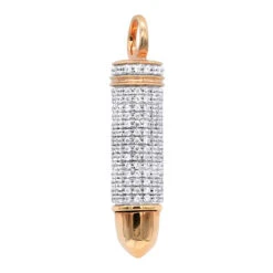 Genuine Diamond Bullet Pendant 10K Yellow Gold 0.75CT By Luxurman -H'Hen Sale Store jewelry genuine diamond bullet pendant in real 10k gold 075ct by luxurman ro