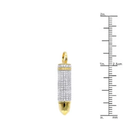 Genuine Diamond Bullet Pendant 10K Yellow Gold 0.75CT By Luxurman -H'Hen Sale Store jewelry genuine diamond bullet pendant in real 10k gold 075ct by luxurman rulerye