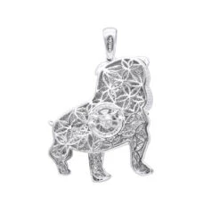 Genuine White Black Yellow Pink Diamond Bulldog Pendant 14K White Gold 17.23ct -H'Hen Sale Store jewelry genuine white black yellow pink diamond bulldog pendant in real 14k gold 1723ct backwh