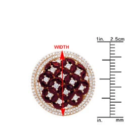 Unique Halo Circle Diamond Right Hand Ring For Women With Rubies 14K Rose Gold -H'Hen Sale Store jewelry halo circle diamond right hand ring for woman with ruby 14k gold 26213 rulerro