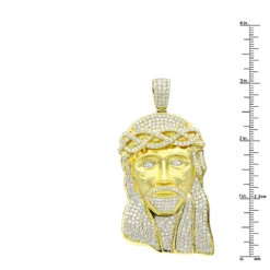 Large 18K Yellow Gold Hip Hop Jesus Face VS Diamond Pendant For Men -H'Hen Sale Store jewelry hip hop jewelry piece large jesus face vs diamond pendant for men 18k gold rulerye