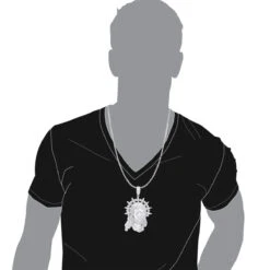 Unique Hip Hop Large Diamond 14K White Gold Jesus Head Pendant -H'Hen Sale Store jewelry hip hop jewelry pieces unique large diamond 14k gold jesus head pendant bodwh