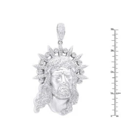Unique Hip Hop Large Diamond 14K White Gold Jesus Head Pendant -H'Hen Sale Store jewelry hip hop jewelry pieces unique large diamond 14k gold jesus head pendant rulerwh