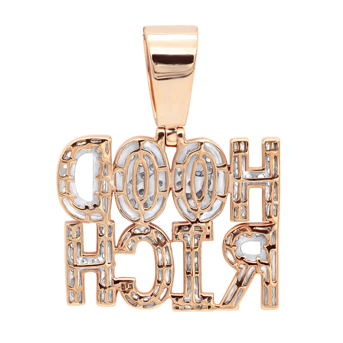 Hip Hop 10K Yellow Gold Rich Hood Pendant For Men 2CT Diamonds 8 Hip Hop 10K Yellow Gold Rich Hood Pendant For Men 2CT Diamonds - Image 6