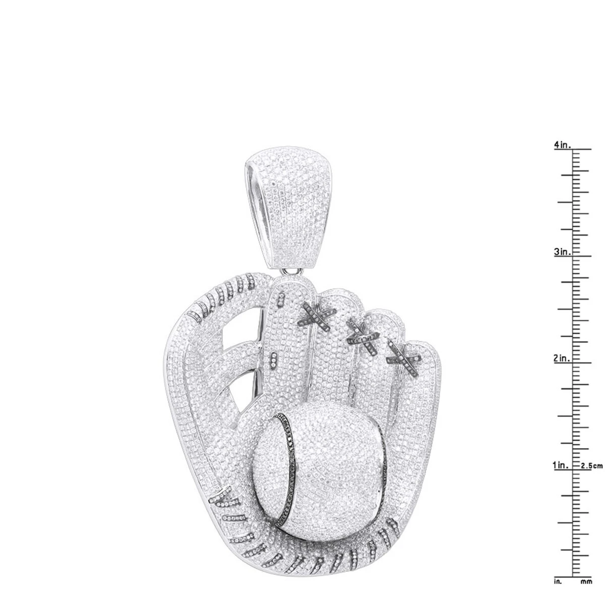 Iced Out Baseball Glove Real Diamond Pendant For Men By Joe Rodeo 14K White Gold 8 Iced Out Baseball Glove Real Diamond Pendant For Men By Joe Rodeo 14K White Gold - Image 6