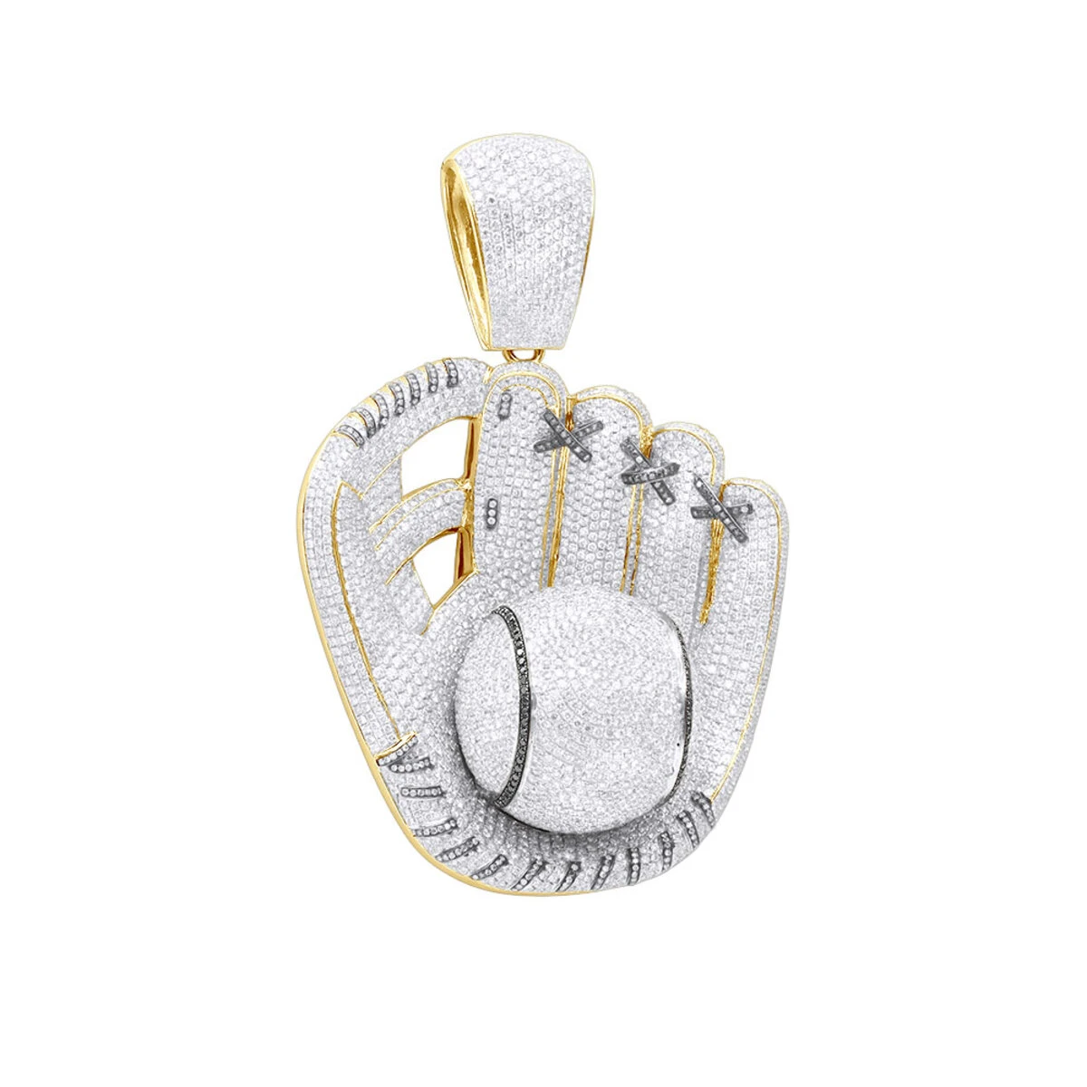 Iced Out Baseball Glove Real Diamond Pendant For Men By Joe Rodeo 14K White Gold 4 Iced Out Baseball Glove Real Diamond Pendant For Men By Joe Rodeo 14K White Gold - Image 2