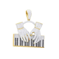 Joe Rodeo 14K White Gold Black And White Diamond Men's Piano Pendant 9 Joe Rodeo 14K White Gold Black And White Diamond Men's Piano Pendant -H'Hen Sale Store jewelry joe rodeo jewelry 14k gold black and white diamond mens piano pendant ye