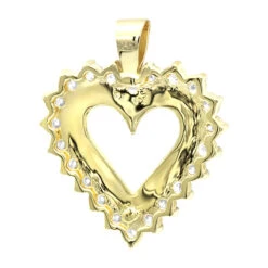 Large 14K Yellow Gold Open Heart Diamond Pendant For Women 2.75ct VS Diamonds -H'Hen Sale Store jewelry large 14k gold open heart diamond pendant for women 275ct vs diamonds backye