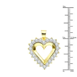 Large 14K Yellow Gold Open Heart Diamond Pendant For Women 2.75ct VS Diamonds -H'Hen Sale Store jewelry large 14k gold open heart diamond pendant for women 275ct vs diamonds rulerye