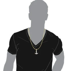 Large 10K Yellow Gold Diamond Anchor Pendant For Men 1.25 Carats -H'Hen Sale Store jewelry large real 10k gold diamond anchor pendant for men 125 carats bodye