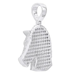Large 10K Yellow Gold Horse Head Diamond Pendant For Men 4.5 Carat -H'Hen Sale Store jewelry large real 10k gold horse head diamond pendant for men 4 carat backwh