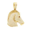 Large 10K Yellow Gold Horse Head Diamond Pendant For Men 4.5 Carat -H'Hen Sale Store jewelry large real 10k gold horse head diamond pendant for men 4 carat mainye