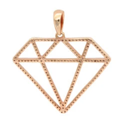 Large Size Diamond Shape Charm Pendant 0.5CT 14K Yellow Gold By Luxurman 15 Large Size Diamond Shape Charm Pendant 0.5CT 14K Yellow Gold By Luxurman -H'Hen Sale Store jewelry large size diamond shape charm pendant 05ct in 14k gold by luxurman backro 1